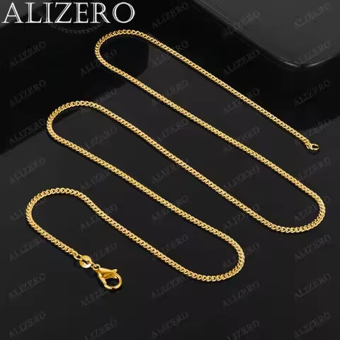 ALIZERO 18K Gold Necklace 16/18/20/22/24/26/28/30 Inch 2mm Base Chain Necklaces For Women Man Fashion Fine Jewelry Wholesale https://tinyurl.com/23eazpyw