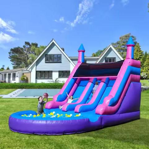 6.4m Commercial PVC Inflatable Double Water Slide Pool with Blower For Kids Commercial children’s playground https://tinyurl.com/29cwcv52