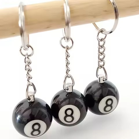 Fashion Creative Billiard Pool Keychain Table Ball Key Ring Lucky Black No.8 Key Chain 25mm Resin Ball Jewelry Gift https://tinyurl.com/29jn5m9g