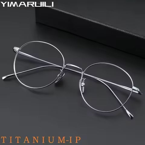 YIMARUILI Fashion Ultra-Light Flexible Titanium Eyewear Retro Round Optical Prescription Men’s and Women’s Glasses Frames ST1644 https://tinyurl.com/27645kr2
