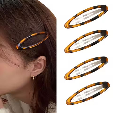 Vintage Leopard Hair Clips Y2K Cute Korean Charm BB Hair Clip Print Glue Oval Hair Clips Student Woman Hair Accessories https://tinyurl.com/23lsm8nu