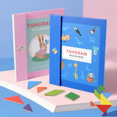 Montessori Wooden Jigsaw Magnetic Tangram Puzzle Book Educational Toys For Kid Learning Logical Game Geometric Shape Block https://tinyurl.com/245faouf