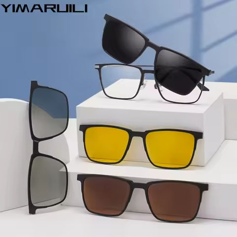 YIMARUILI Ultralight Polarized Magnetic Clip-On Glasses Men and Women TR90 Pure Titanium Optical Prescription Eyeglasses Frames https://tinyurl.com/2az8tqjp