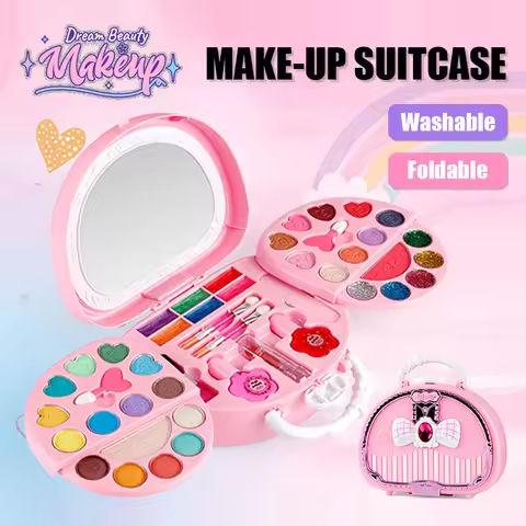 Kids Beauty Toys Makeup Kit little bag Washable Pretend Play Cosmetic Set Toys with Mirror Non-Toxic & Safe Birthday Gifts Girl https://tinyurl.com/27zndwhp