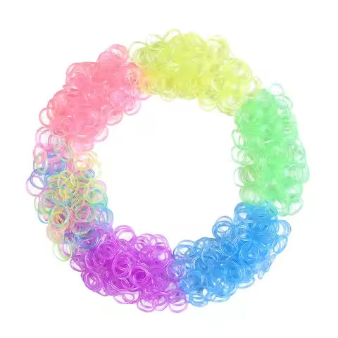 600pcs Colorful Loom Band  DIY Bracelet  Luminous Transparent  Rubber Band Rainbow Circle Bracelet Children’s Handmade Toys https://tinyurl.com/23s6lsrm