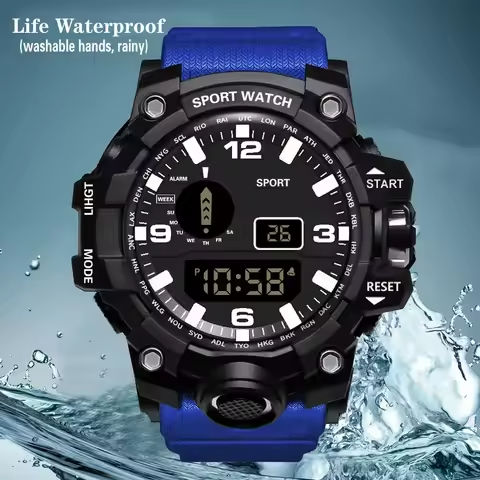MAYZHISU Men’s Sports Watch Luminous LED Digital Men Sport Watch Alarm Clock Waterproof Multifunction Military Electronic Watch https://tinyurl.com/2b34rdm7
