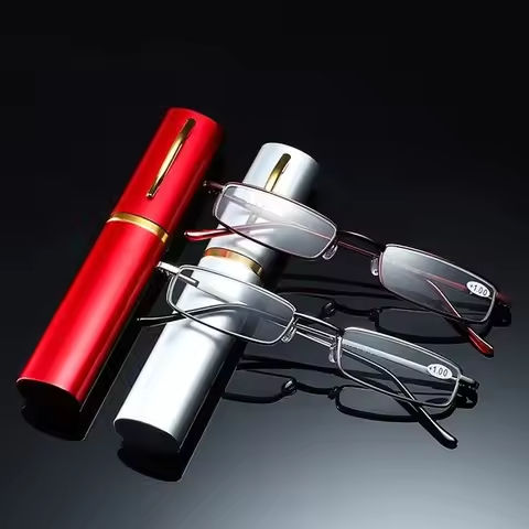 Men Glass Reading Glasses Presbyopic Eyewear Portable Pen Tube Prescription Glasses Spring Hinges Frame+125+175+225+275 https://tinyurl.com/2bk2vfog