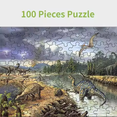 100 Pieces Jigsaw Puzzle Assembling Picture Cartoon Animals Dinosaurs Decompression Puzzles Toy Educational Gifts https://tinyurl.com/262v77d5