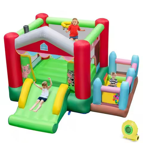 4-in-1 Farm Themed Inflatable Bounce House with Slide Ball Pit & Basketball Hoop https://tinyurl.com/26z5utzt
