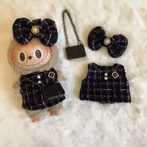 Cute Labubu Doll Outfit Accessories Classic Dress Set for 17CM V2 Mini Dolls Clothing Girl Kid Gift Labubu clothes luxury https://tinyurl.com/24e5uuyj