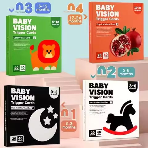 Montessori 0-12Month Baby Vision Cards Black and White High Contrast Cards Stimulate Newborn Visual EarlyLearning Kids Baby Toys https://tinyurl.com/27lpnjmz