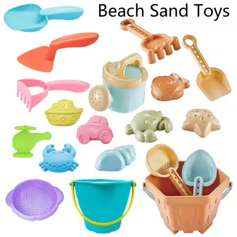 Baby Beach Toys Children Outdoor Summer Sand Play Set Infants Digging SandPlastic Shovels Buckets Water Play Beach Toys for Kids https://tinyurl.com/2dppebpm
