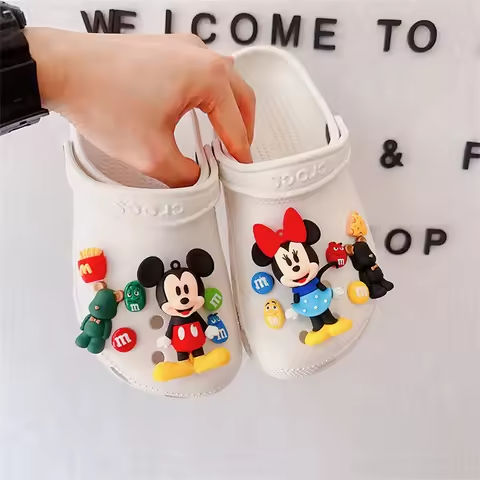 Kawaii Disney LED Charm Shoe Buckles Set Cute Mickey Mouse Minnie Donald Duck Assembling DIY Shoe Decorations Girls Gifts Toys https://tinyurl.com/2al29njj