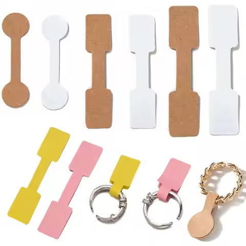 100/200pcs Rectangle Blank Jewelry Price Tag Self Adhesive Barbell Sticker Card Necklace Earring Display Repair Label Packaging https://tinyurl.com/2adrzjgx