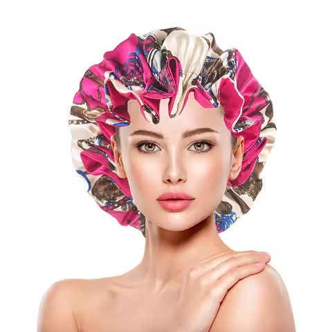 New Double-Sided Reversible Satin Bonnet Hat Large Satin Linned Bonnet Sleep Cap Silky Night Sleep Cover Cap Lady Hair Styling https://tinyurl.com/299lbe25