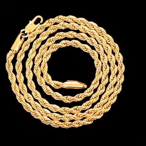 Wholesale Noble 45-60cm 18K Gold 4mm Rope Chain Necklace for Women Man Fashion Wedding Charm Gift Jewelry 18-24Inch https://tinyurl.com/22qxqj7n