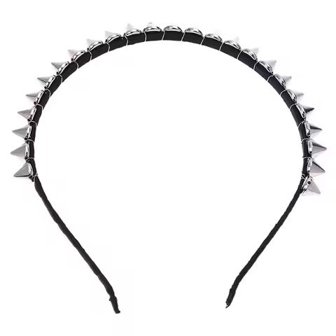 Silver Metal Stud Rivet Spike Headband Hair Head Band Aliceband Punk Girl https://tinyurl.com/2bmxqa3v