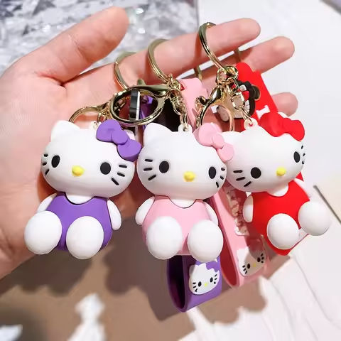 MINISO Anime Hello Kitty Keychain Cartoon Doll Sanrio Kawaii Kt Cat Pvc Child Bag Car Keyring Gift For Kids Girlfriend Keychains https://tinyurl.com/2dofzyvy