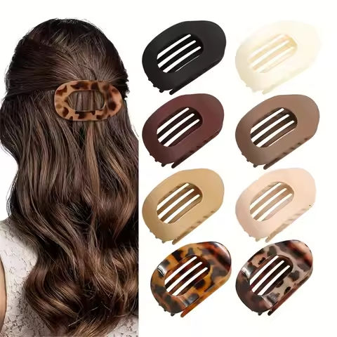 4Pcs/Set New Elegant Matte Acrylic Rounded Duckbill Hair Clips Women Fashion Solid Color Plastic Hairpin Hair Accessories https://tinyurl.com/25u4zexx