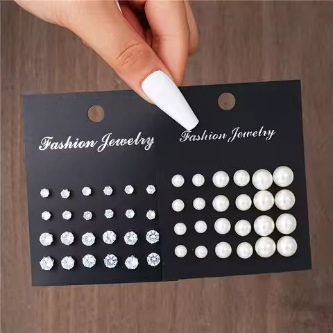 24 Pairs Set Mix Crystal Imitation pearl Earrings For Women Simple Round Crystal Earring Set  Daily Wear Gift Fashion Jewelry https://tinyurl.com/23dufpuj