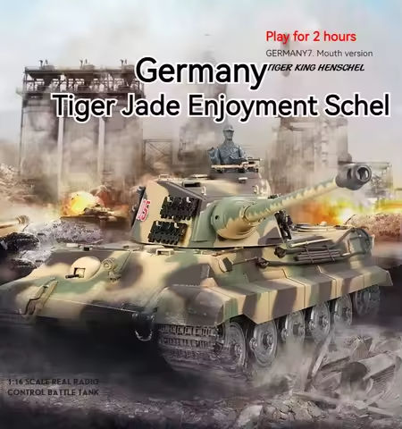 Henglong German Tiger King Remote-Controlled Tank 1/16 Metal Toy Car Professional Electric Tracked Off-Road Military Tank Model https://tinyurl.com/2y4vjtxj