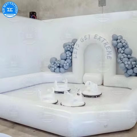 Out of stock !!!!!!White PVC amusement park inflatable bumper car track with pump inflatable race track tube for children https://tinyurl.com/26y9m43q