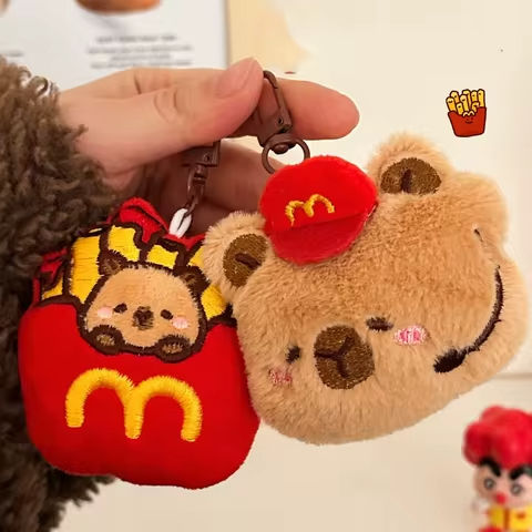 Creative Soft Stuffed Animal Capybara Keychain Plush Capybara Fast Food Series Cartoon Bag Pendant Backpack Car Keyring https://tinyurl.com/245gjhdt