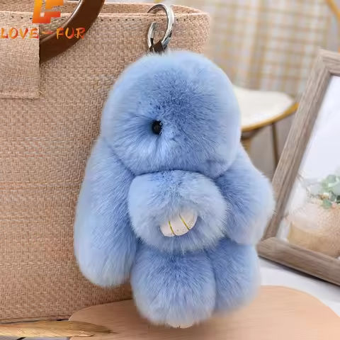 Fashion  Pendant Bag Car Charm Tag Cute Mini Rabbit Toy Doll Real Fur Monster Keychains 100% Real Genuine Rex Rabbit Fur Keychai https://tinyurl.com/2ybzk3zw