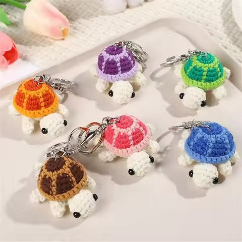 1Pcs Handmade Crocheted Turtle Keychain – Mini Soft Plush Animal Hanging Ornament for Backpacks, Bags & Gift for Kids Girls https://tinyurl.com/2bgm85ds
