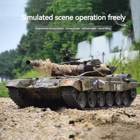 Henglong Remote-Controlled Tank T90 Super Large Tracked Metal Electric Multifunctional Combat Off-Road Vehicle Military Model https://tinyurl.com/2c772xte