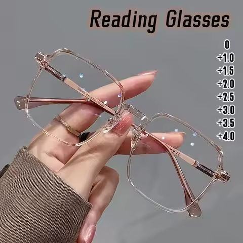 Trendy Fashionable Reading Glasses Women Anti Blue Light Presbyopia Eyewear High-definition Unisex Transparent Frame Eyeglasses https://tinyurl.com/2chtkqvg