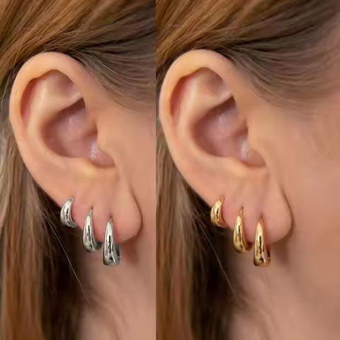 6Pcs/set Stainless Steel Minimalist Huggie Hoop Earrings for Women Simple Metal Circle Small Earrings Punk Unisex Rock Jewelry https://tinyurl.com/2da559wt