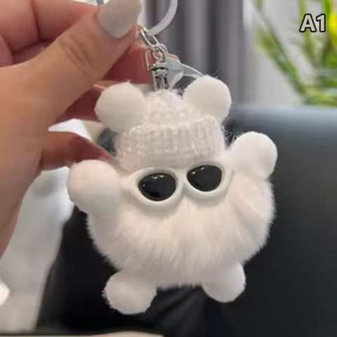 Mini Rex Rabbit  Keychain Fluffy Key Chains Trinkets Pom Pom Keychain Trinket Pompons Keychains https://tinyurl.com/2xzp2n7s