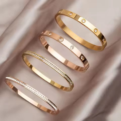 Htpwe Stainless Steel Diamond Ring Stacking Bracelet Women 18k Gold Plated Couple Holiday Gift Fashion Bracelet Party Jewelry https://tinyurl.com/2bb2k9qo