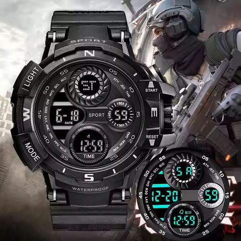 YIKAZE Sports Watch for men Black Dial Military Digital Watch Luminous Date Chronograph Alarm Clock Student Kids Man Wristwatch https://tinyurl.com/2bo47e7k