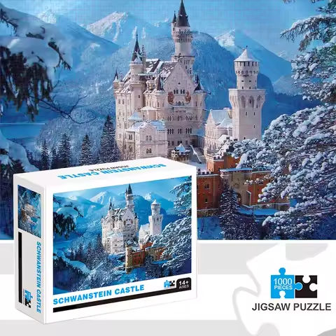 1000 Pieces Jigsaw Puzzles, Schwanstein Castle, Adults Large Puzzle Toys Gift Intellectual Decompressing Fun Family Game https://tinyurl.com/25bk4ucl