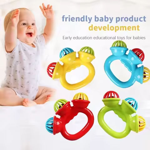 1/4PCS Newborn Hand Rattle Ball Baby Toys Grasping Hand Bell Sensory Toys Kids Safety Materials Toys for Baby Children Best Gift https://tinyurl.com/2dyngho9