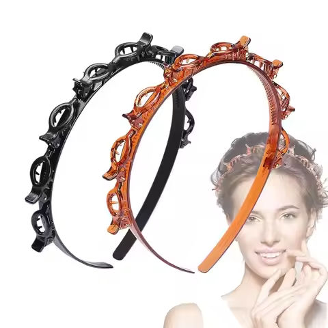 2pcs Double Layer Bands Clip Hairbands Fashion Plastic Braided Headband Punk New Knitting Womens Headwear Hair Accessories https://tinyurl.com/2y5rzwkx