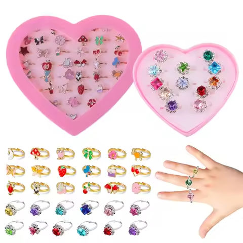 Children Rings Adjustable Exquisite Jewelry Cartoon Fashion Makeup Pretend Play Girls Birthday Gifts Kids Rewards TMZ https://tinyurl.com/2ykdkpdb