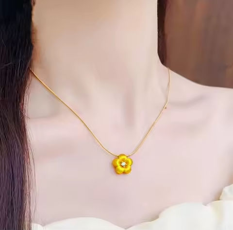 Gold Color 18 K Real  Flower Shape for Women Girlfriend Engagement Birthday Mother’s Day Valentine’s Day Jewelry Gifts https://tinyurl.com/25vg26bx
