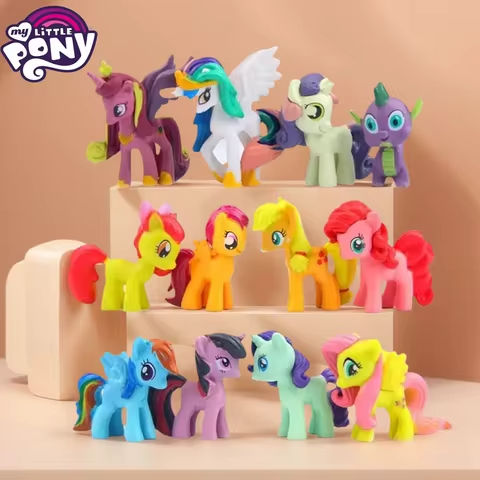 12pcs/set My Little Pony Action Figures 4cm Movie Peripherals Doll Ornaments Decorations Small Anime Model Toys Children Gifts https://tinyurl.com/2yr2cxwt