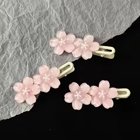 Romantic Pink Cherry Blossom Hair Clip, Perfect For Girl’S Bangs And Side Hair Accessories. Available For Wholesale https://tinyurl.com/23qsx9v6