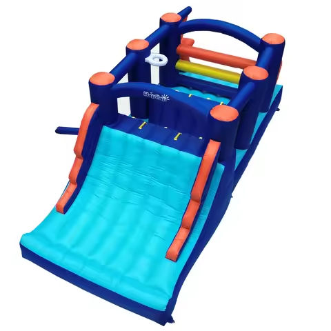 Hapcap Inflatable Obstacle Course Bounce House,2 Climbing Walls,Jumping Area,Simple Boxing Theme for Backyard Party,18′ x 7.5′ https://tinyurl.com/2dcl5rm3