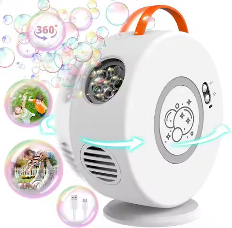 Bubble Machine Automatic Bubble Blower Rechargeable 360° Rotatable Portable Bubble Maker Bubbles Toy for Outdoor Wedding Party https://tinyurl.com/25vyd6pm