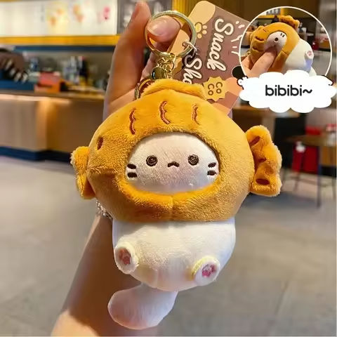 Cute Plush Snapper Head Keychain Cocoa Cat Japanese Style Schoolbag Pendant Doll Pendant https://tinyurl.com/28595b8p