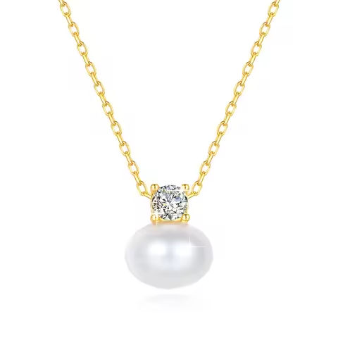 100% Real 18K Gold Pearl Necklace With Moissanite Stone Luxury AU750 K Gold Pendant Wedding Jewelry Gift With Certificate 2024 https://tinyurl.com/24tsw3lz