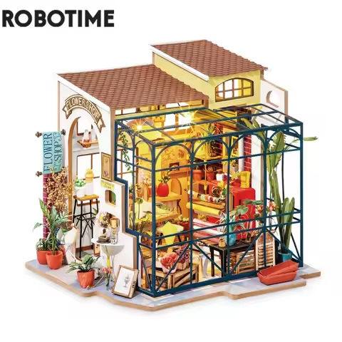 Robotime Rolife DIY Emily’s Flower Shop Doll House with Furniture Children Adult Miniature Dollhouse Wooden Kits Toy DG145 https://tinyurl.com/28ozbxoz