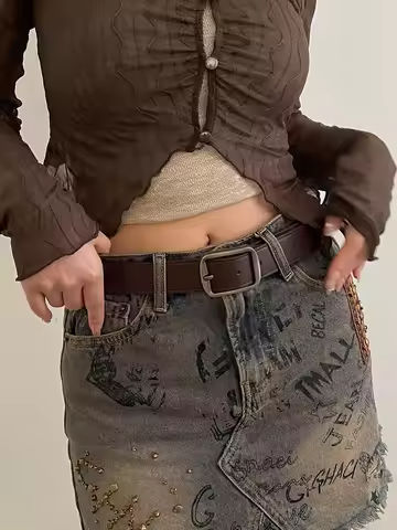 Belt Women’s 2024 New Summer Decorative Jeans Student Coffee Versatile Wide Belt Design Feel Belt Black https://tinyurl.com/233r4nrx