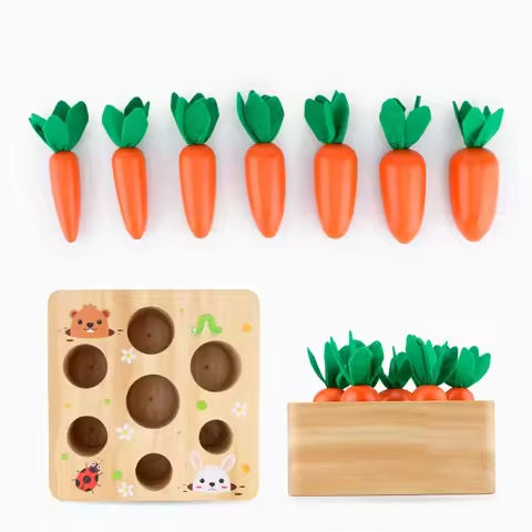 Children Puzzle Pull Up Carrots Game Toy Baby Early Education Wooden Carrot Shape Matching Sensory Toys Montessori Learning Toys https://tinyurl.com/2ctzrktw