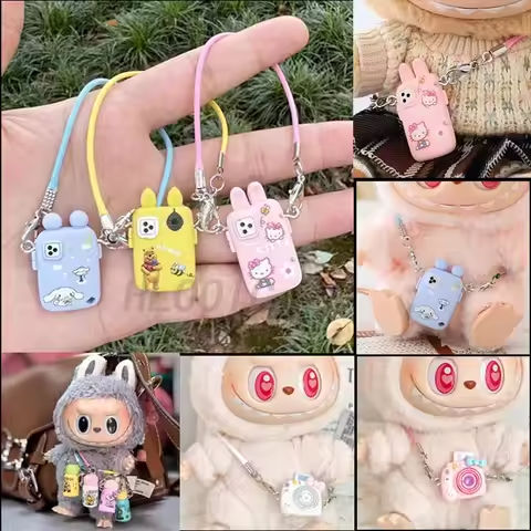 Doll Cartoon-style camera phone Bag for labubu crybaby 10cm 15cm cotton exo plush doll accessories https://tinyurl.com/28slaxr9